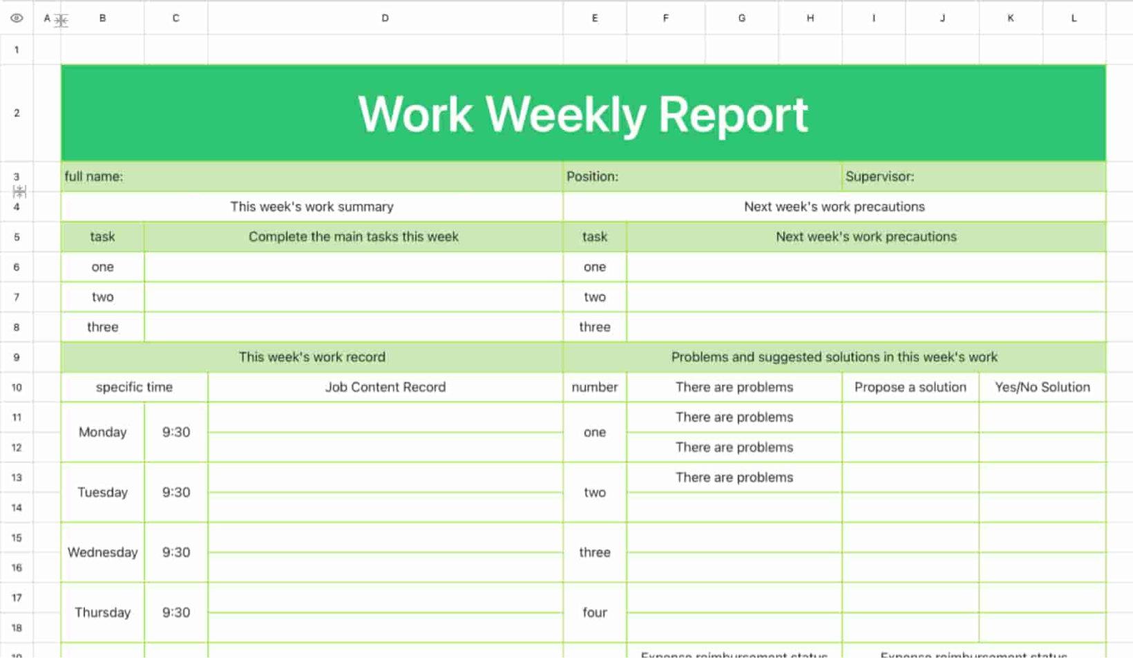 Work weekly